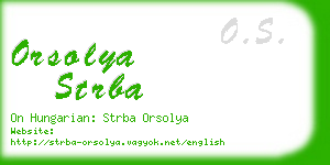 orsolya strba business card